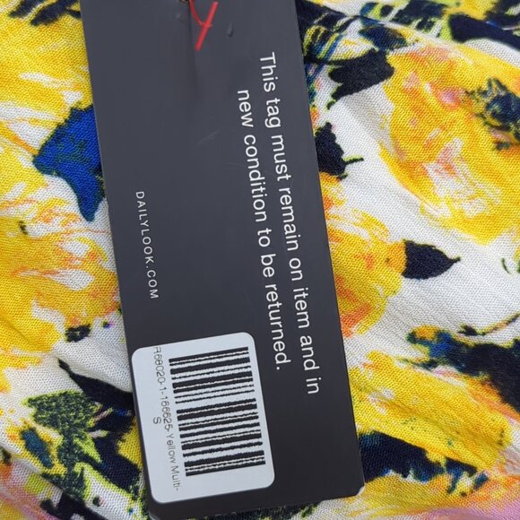 Olivia Grey Dailylook Faux Wrap Floral Maxi Dress Small Yellow - Picture 8 of 9